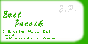 emil pocsik business card